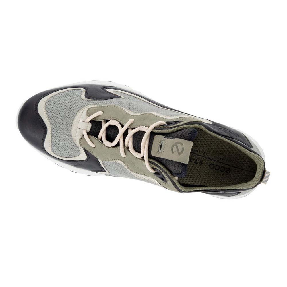 Men's Ecco St.1 Laced Sneakers Grey / Black | USA 647HAP